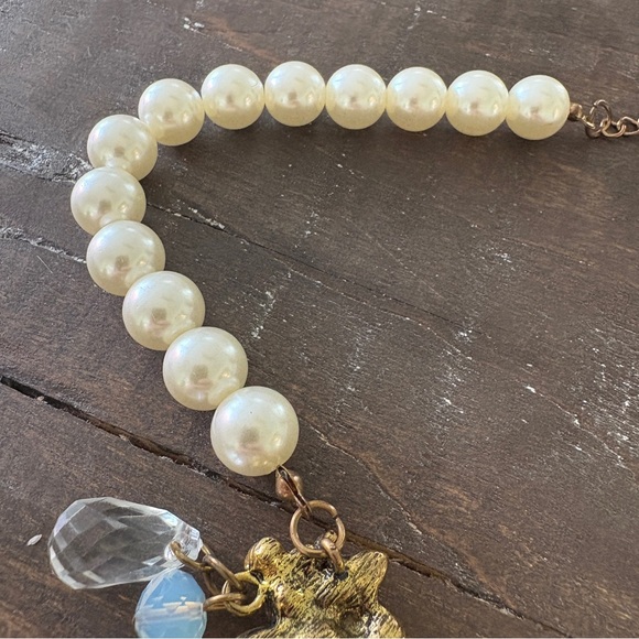 Statement Pearl and Crystal Necklace with Blue Accents - Picture 7 of 9